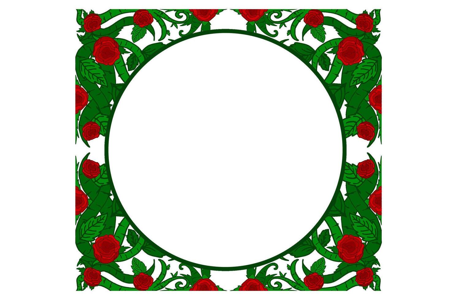 Flora and Rose Ornament Frame Border Vector For Decoration Design