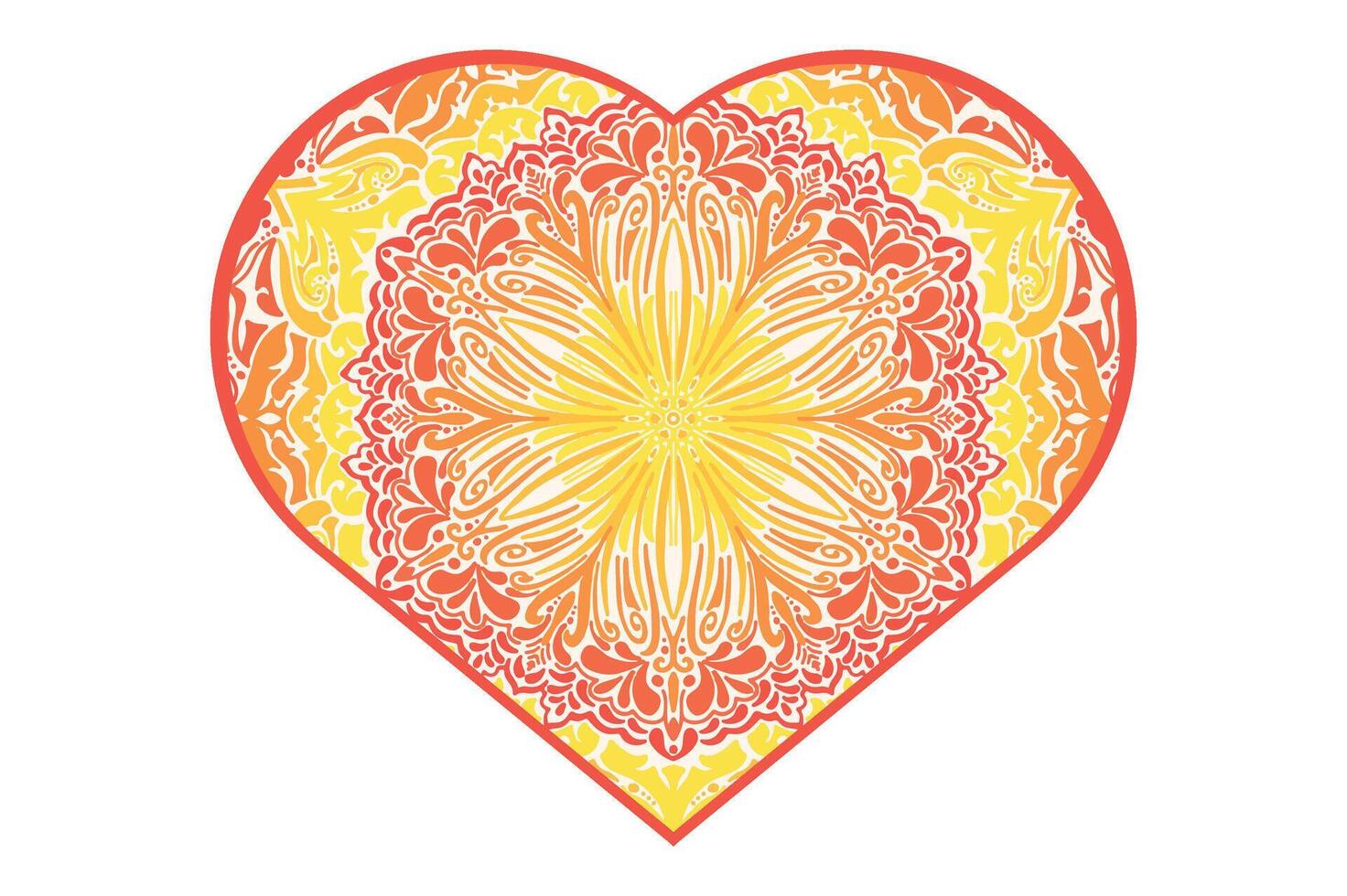 Love Mandala Ornament Vector Design For Valentine Decoration