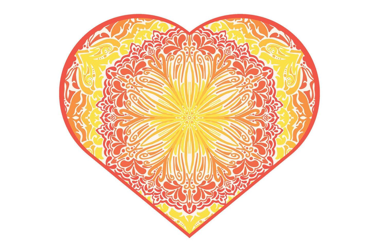 Love Mandala Ornament Vector Design For Valentine Decoration