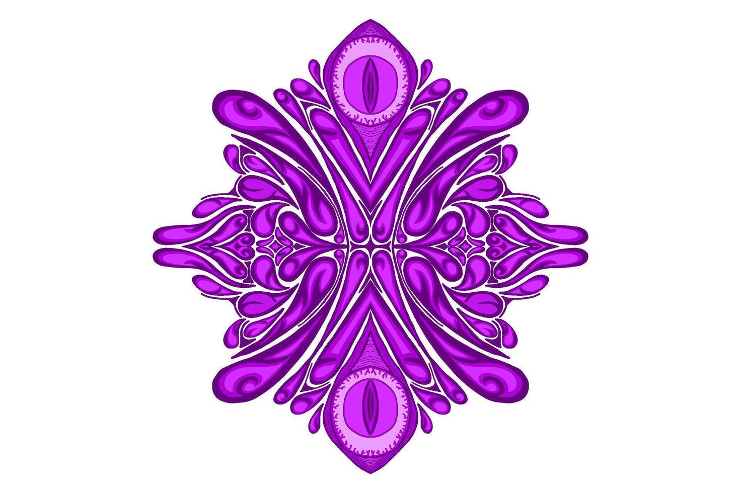 Purple Eye Ball Angel Ornament Frame Border vector