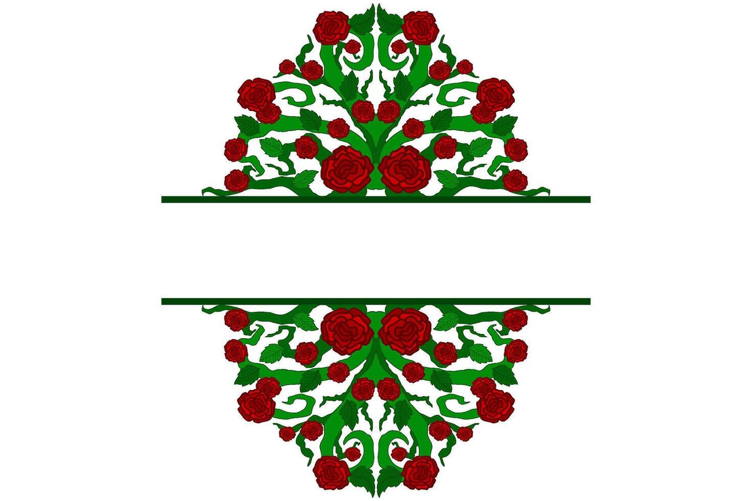 Flora and Rose Ornament Frame Border Vector For Decoration Design