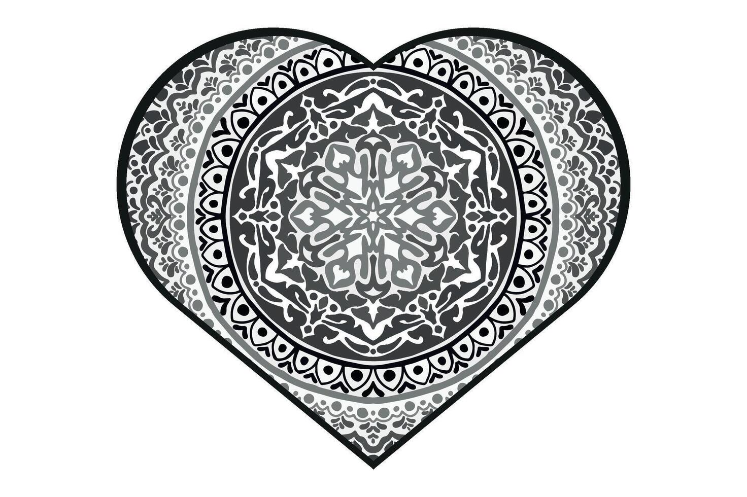 Love Mandala Ornament Vector Design For Valentine Decoration