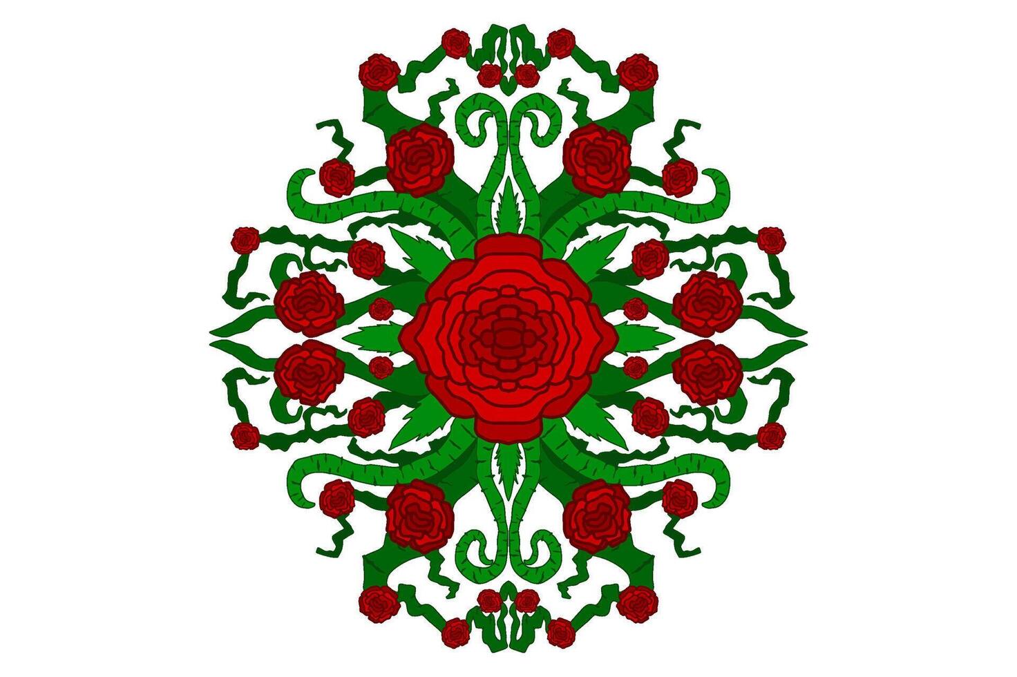 Flora and Rose Ornament Frame Border Vector For Decoration Design