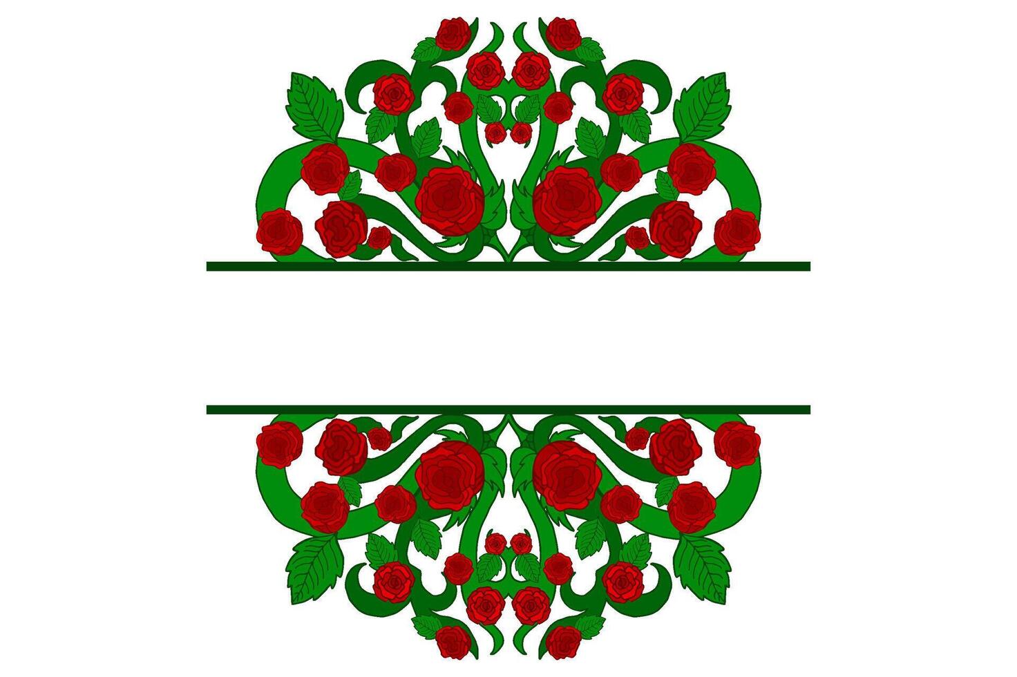 Flora and Rose Ornament Frame Border Vector For Decoration Design