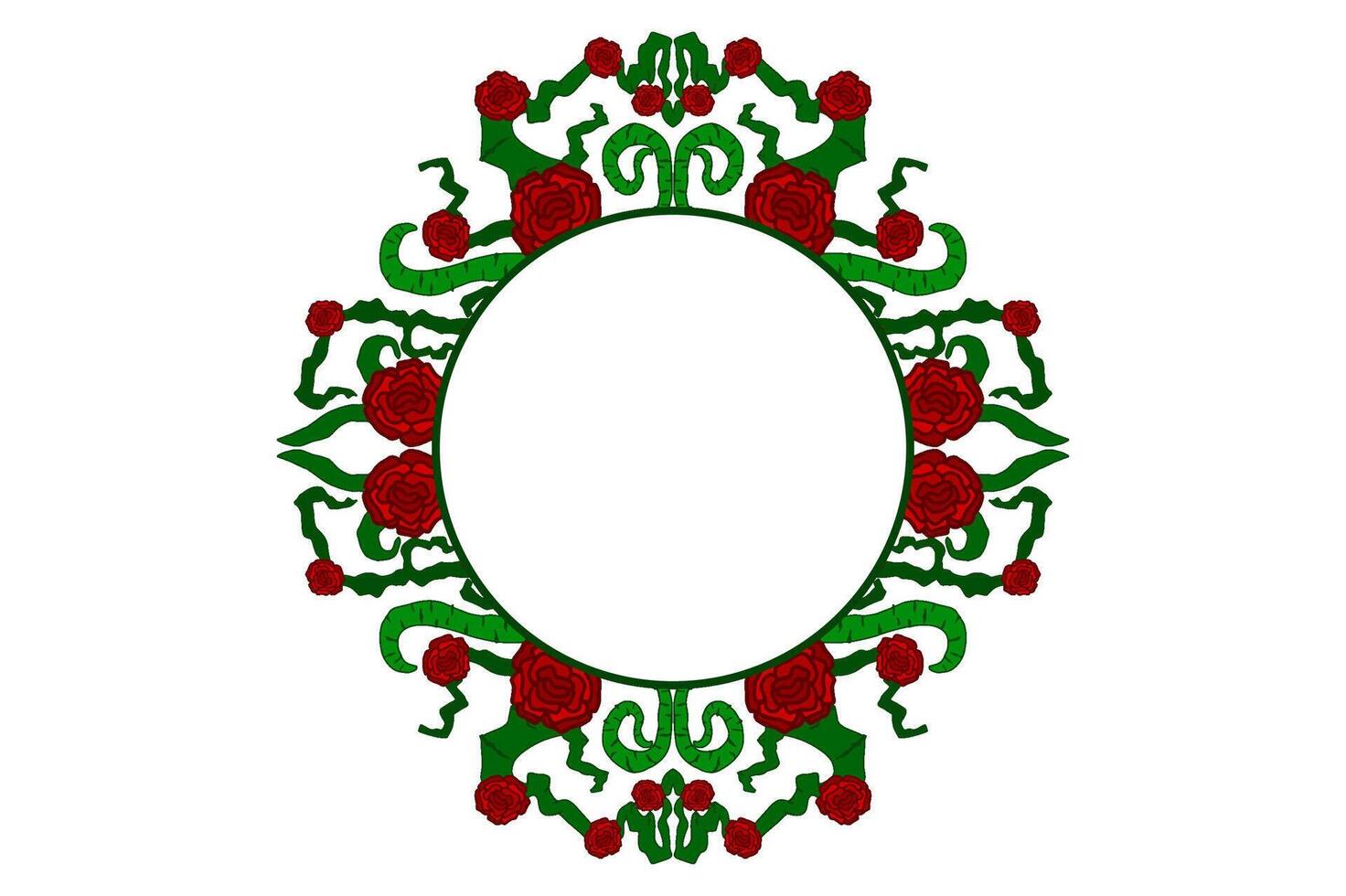 Flora and Rose Ornament Frame Border Vector For Decoration Design