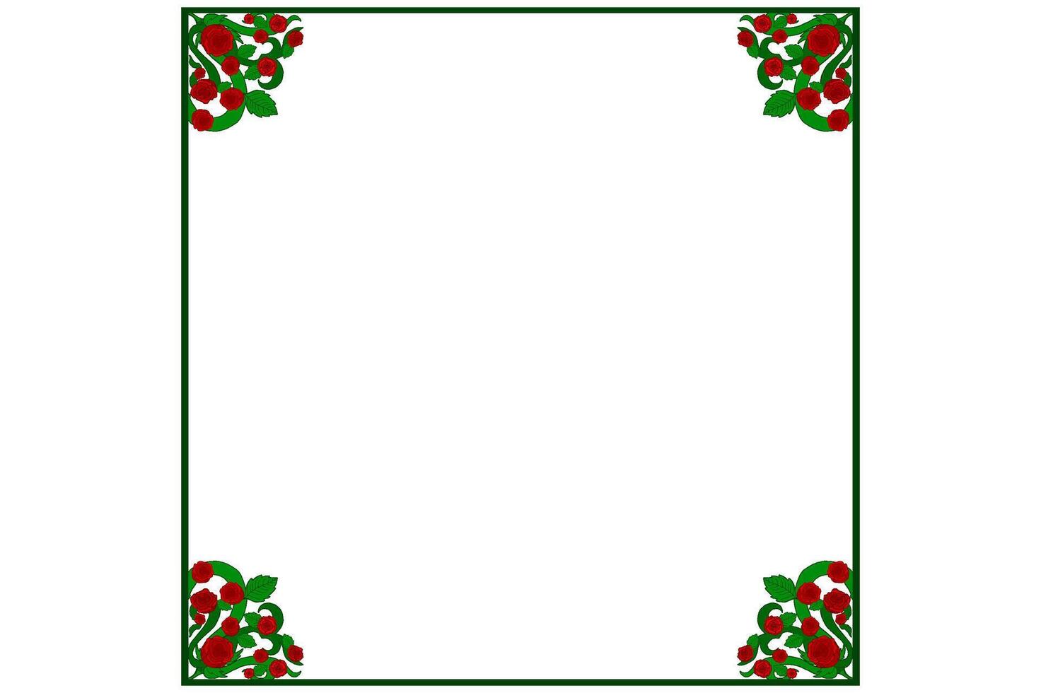 Flora and Rose Ornament Frame Border Vector For Decoration Design
