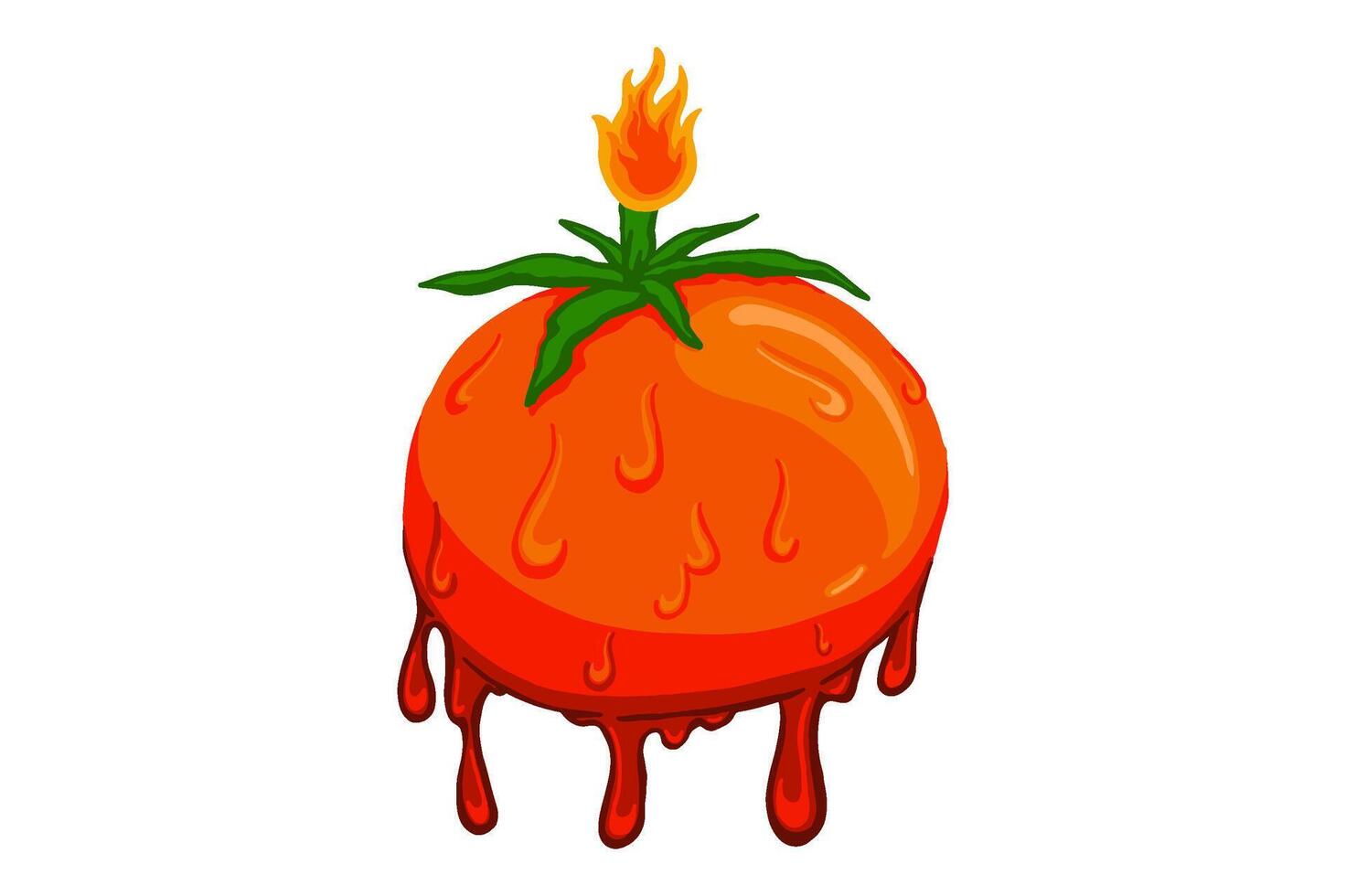 Tomato Fruit Candle Melting Vector