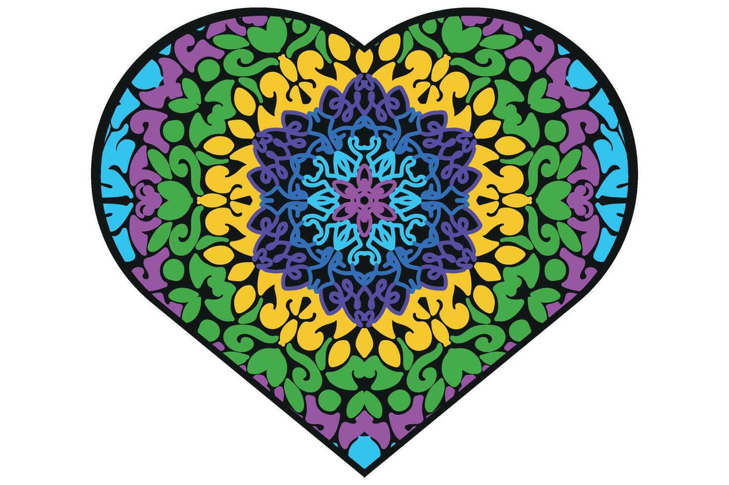 Love Mandala Ornament Vector Design For Valentine Decoration