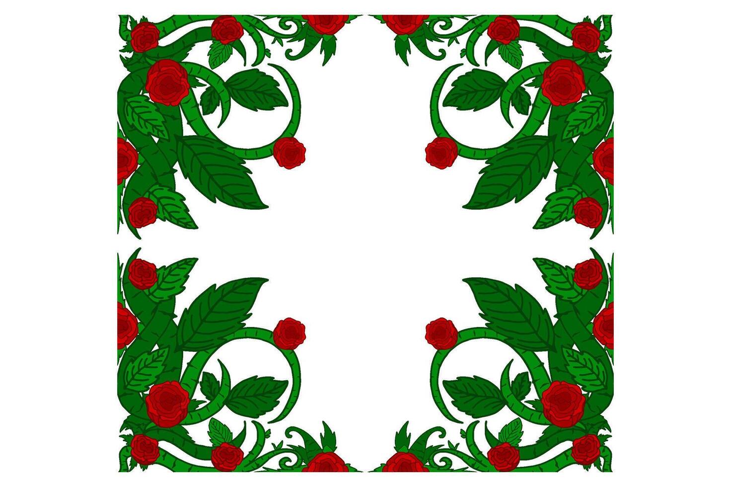 Flora and Rose Ornament Frame Border Vector For Decoration Design