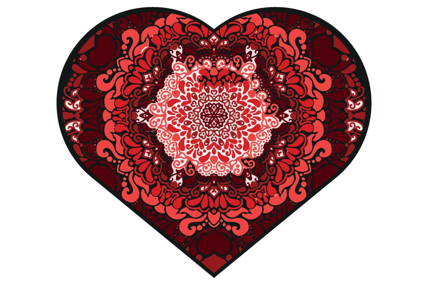 amor mandala ornamento vector diseño para enamorado decoración