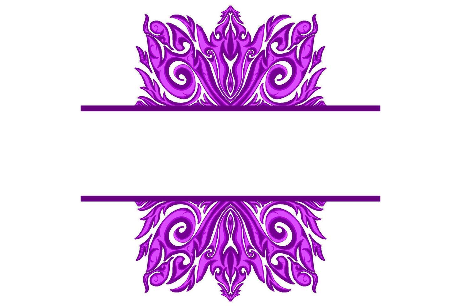 Purple Wings Ornament Frame Border vector