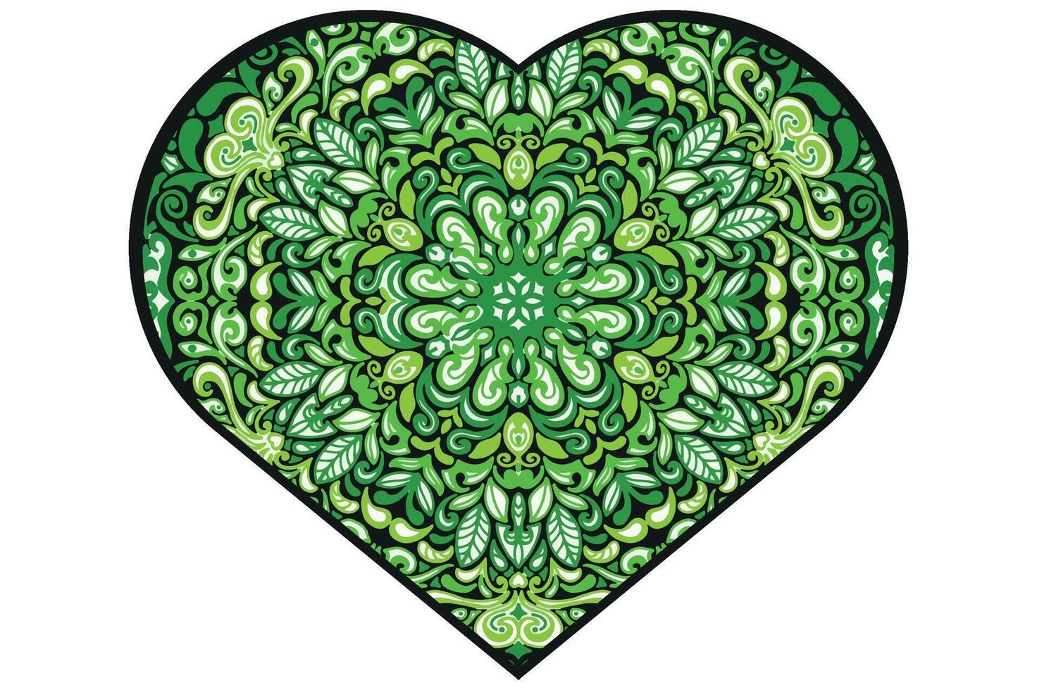 Love Mandala Ornament Vector Design For Valentine Decoration