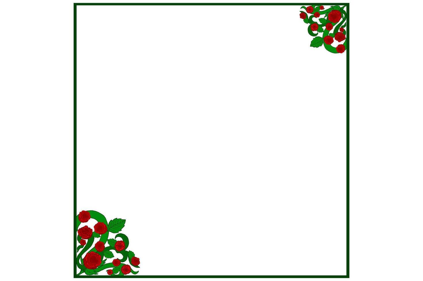 Flora and Rose Ornament Frame Border Vector For Decoration Design
