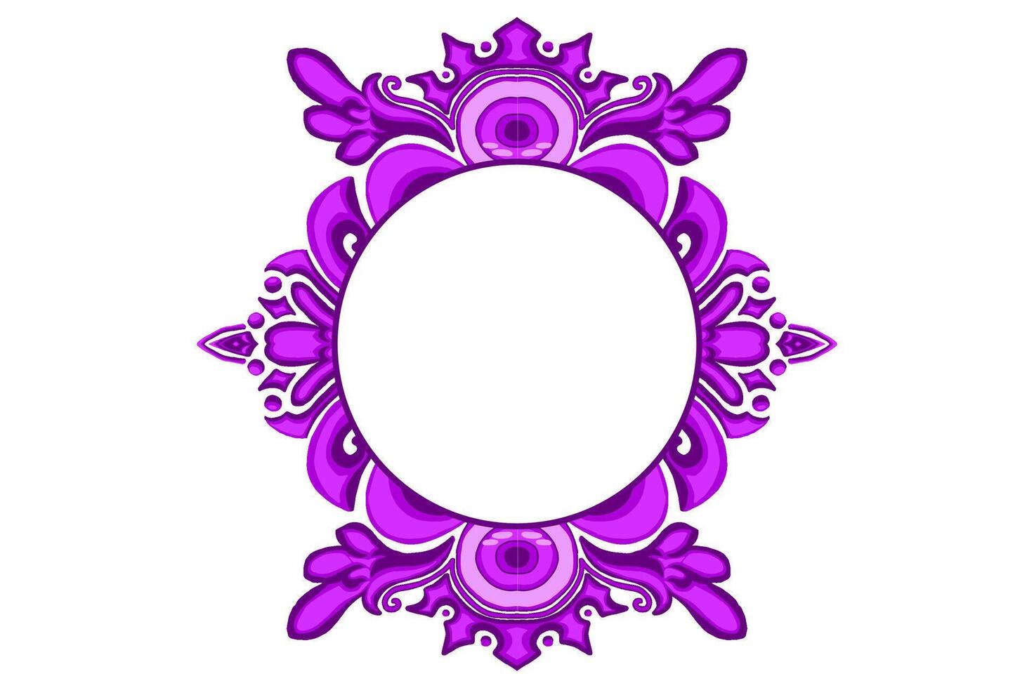 púrpura ojo pelota ángel ornamento marco frontera vector