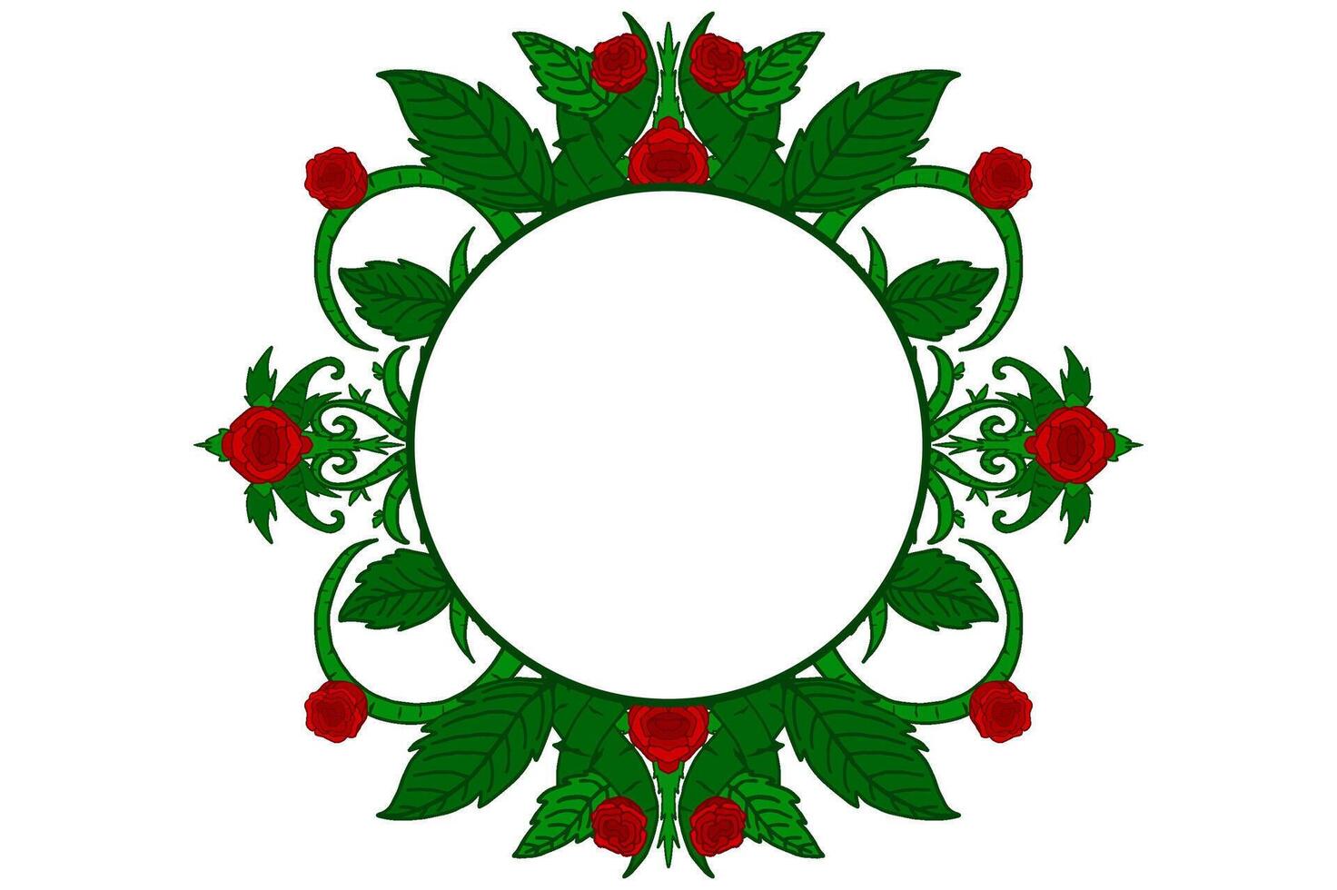 Flora and Rose Ornament Frame Border Vector For Decoration Design