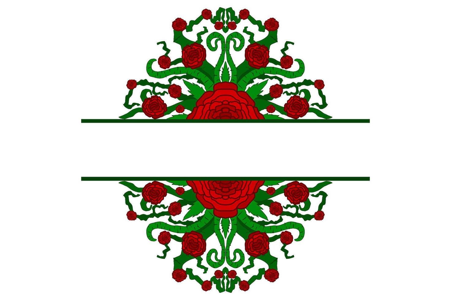 Flora and Rose Ornament Frame Border Vector For Decoration Design