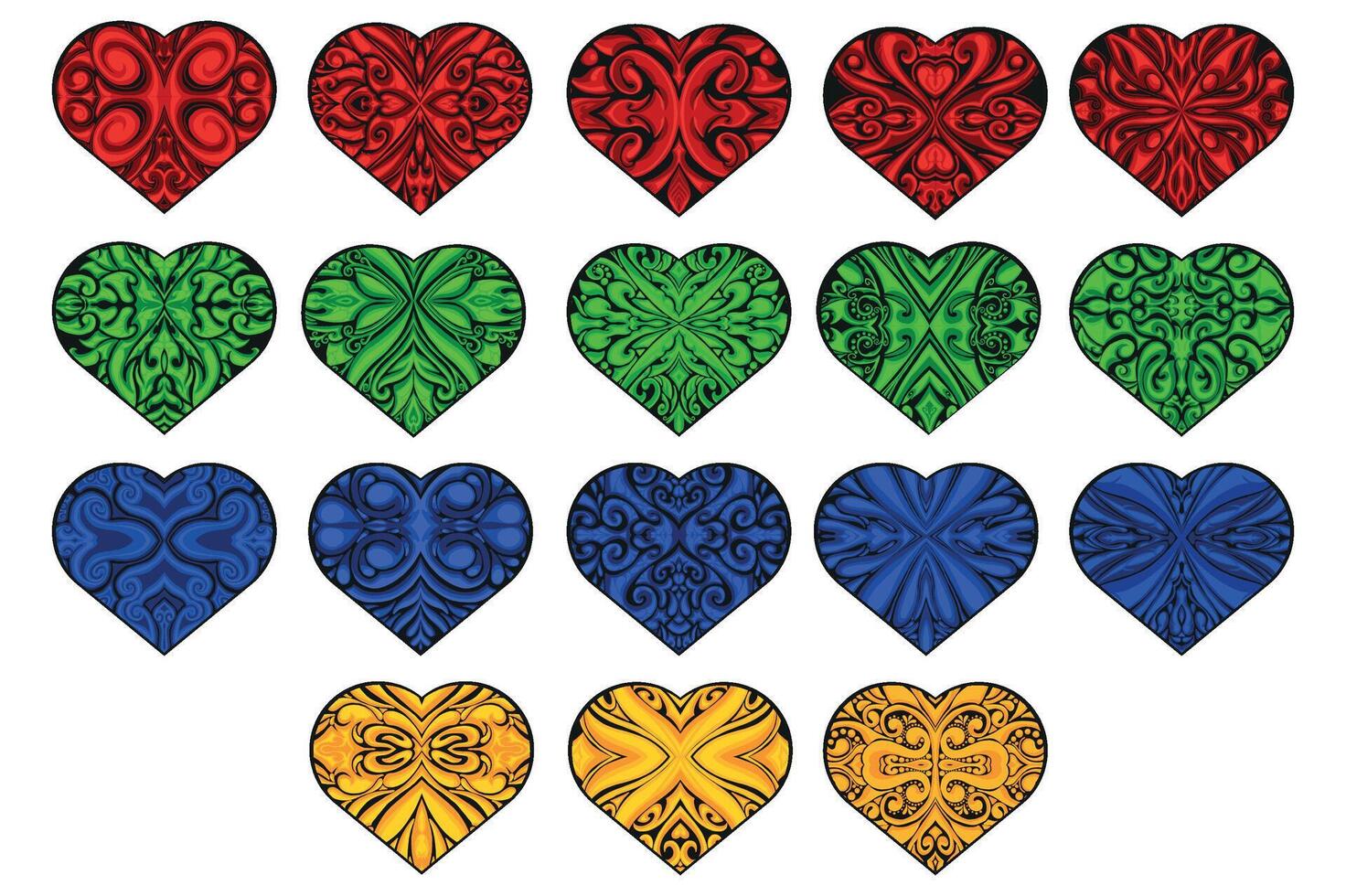 Set Of Love Ornament Vector Design For Valentine Decoration