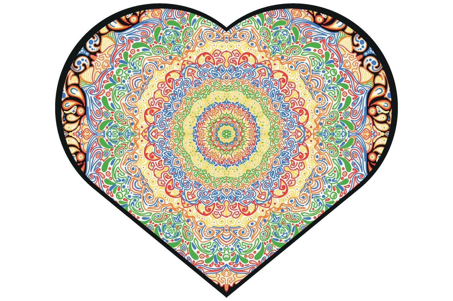 Love Mandala Ornament Vector Design For Valentine Decoration