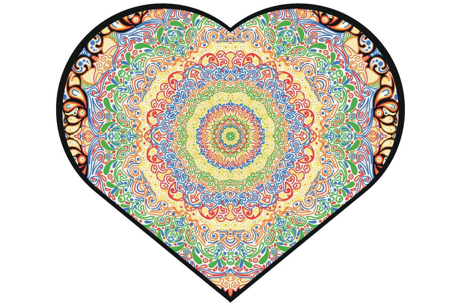 Love Mandala Ornament Vector Design For Valentine Decoration