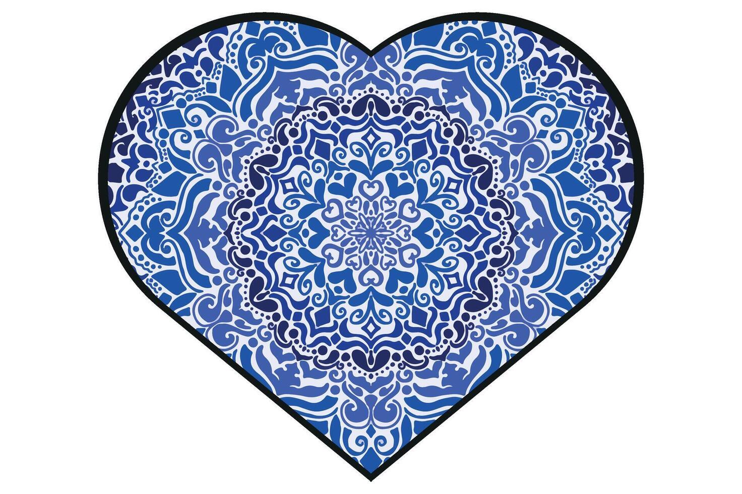 Love Mandala Ornament Vector Design For Valentine Decoration
