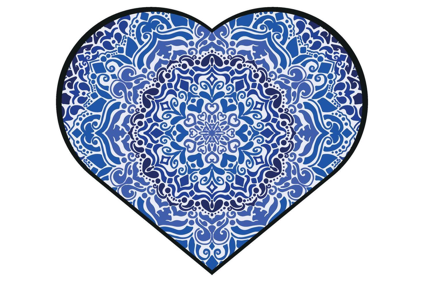 Love Mandala Ornament Vector Design For Valentine Decoration