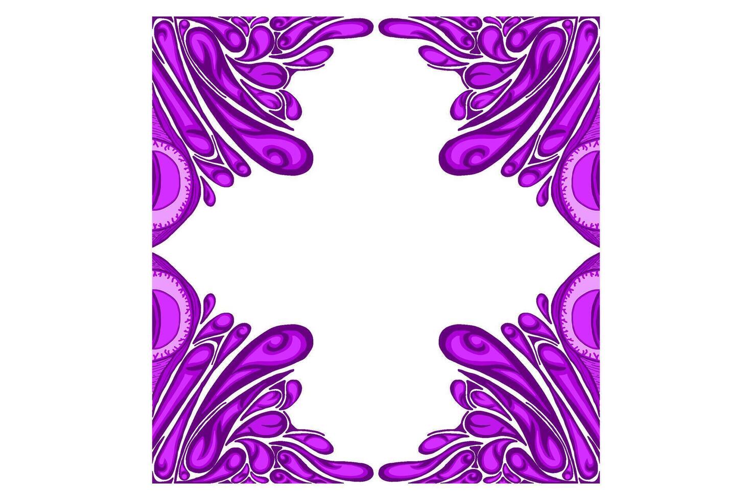 Purple Eye Ball Angel Ornament Frame Border vector