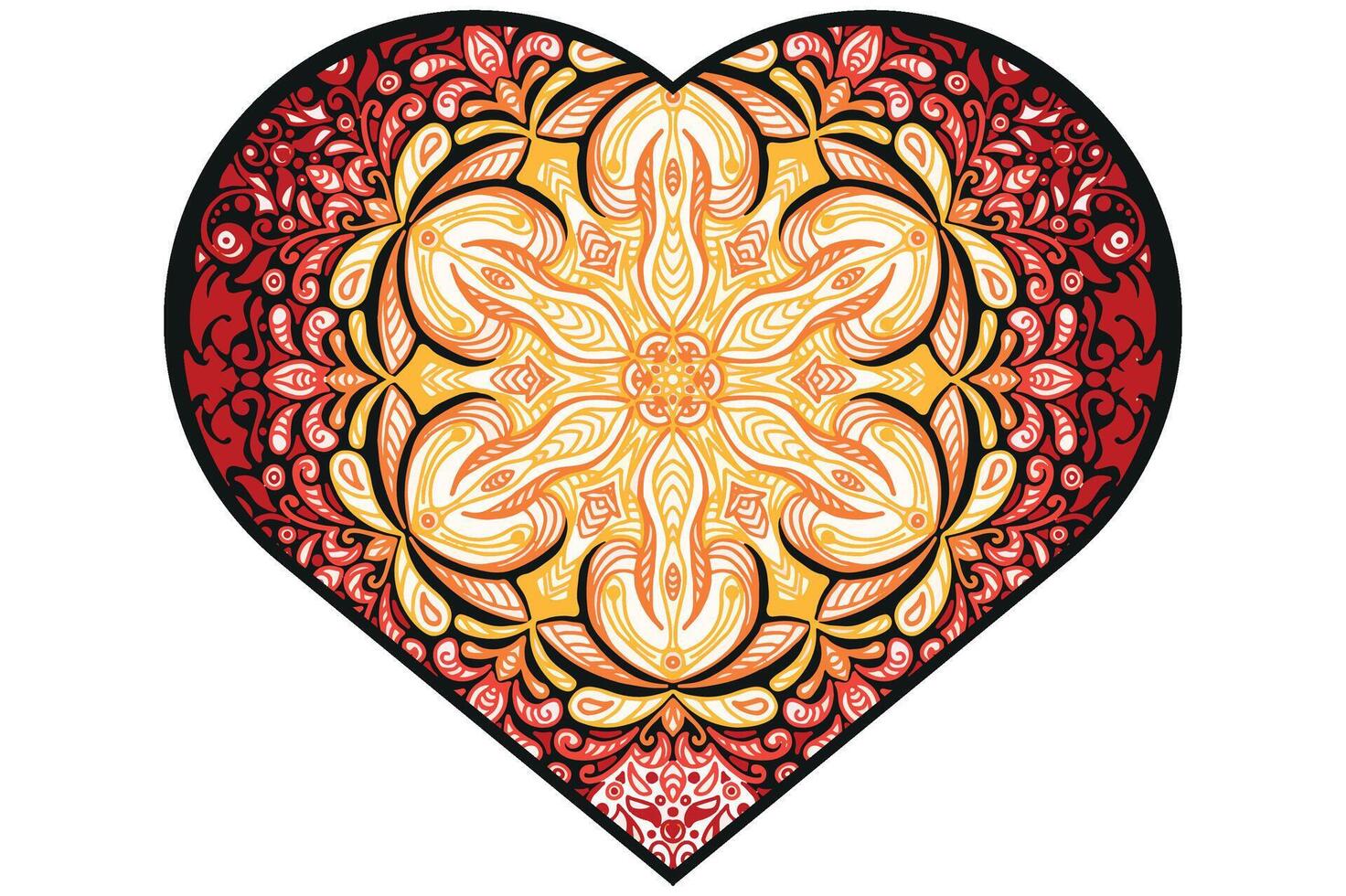 Love Mandala Ornament Vector Design For Valentine Decoration