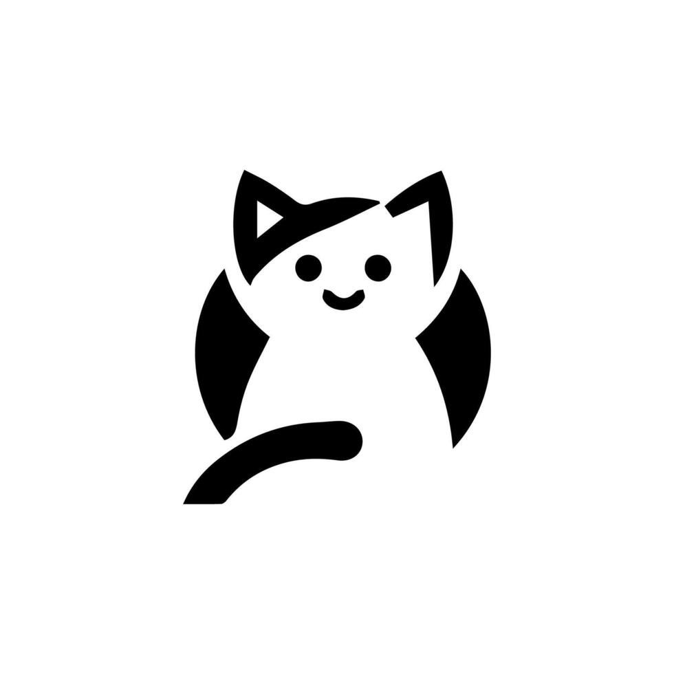 silueta de gato aislada vectorial, logotipo, impresión, adhesivo decorativo vector