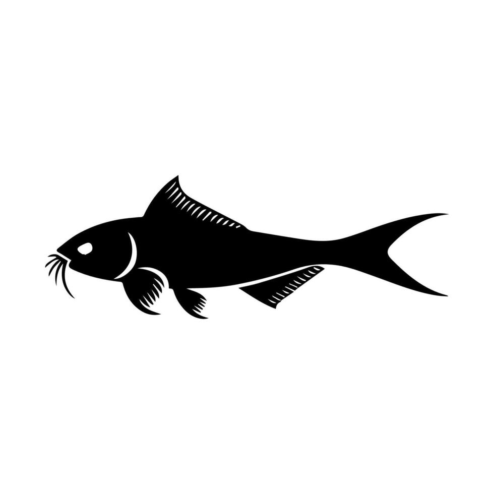 Vector aquarium fish silhouette illustration