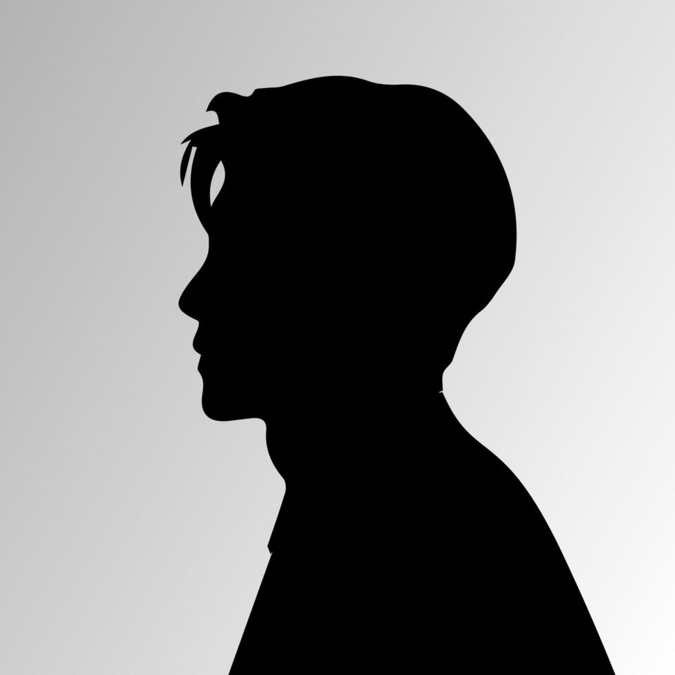 Silhouette of Very sad man alone on white background, Depressed young man vector