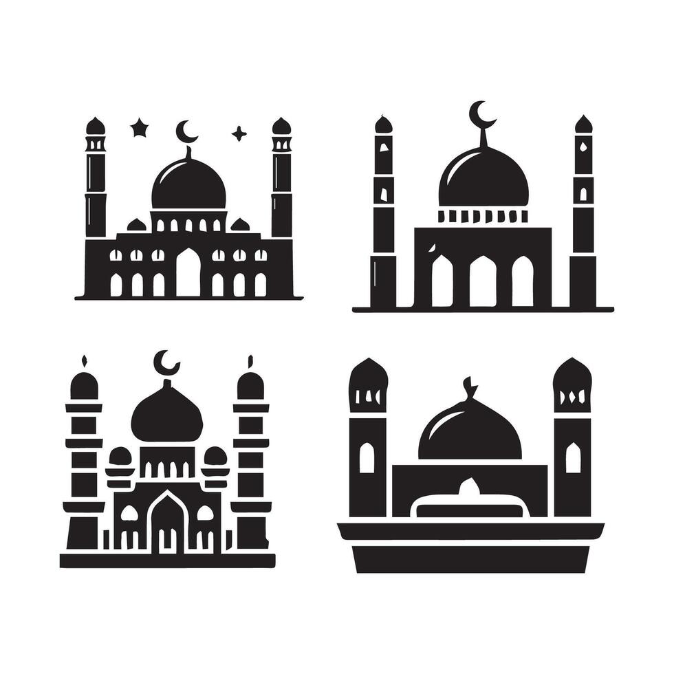 emblems for islamic holy holiday Ramadan. Ramadan Kareem calligraphy. Ramadan traditions. Ramadan greeting. Best badges set for your design. Easy for edit and use. vector