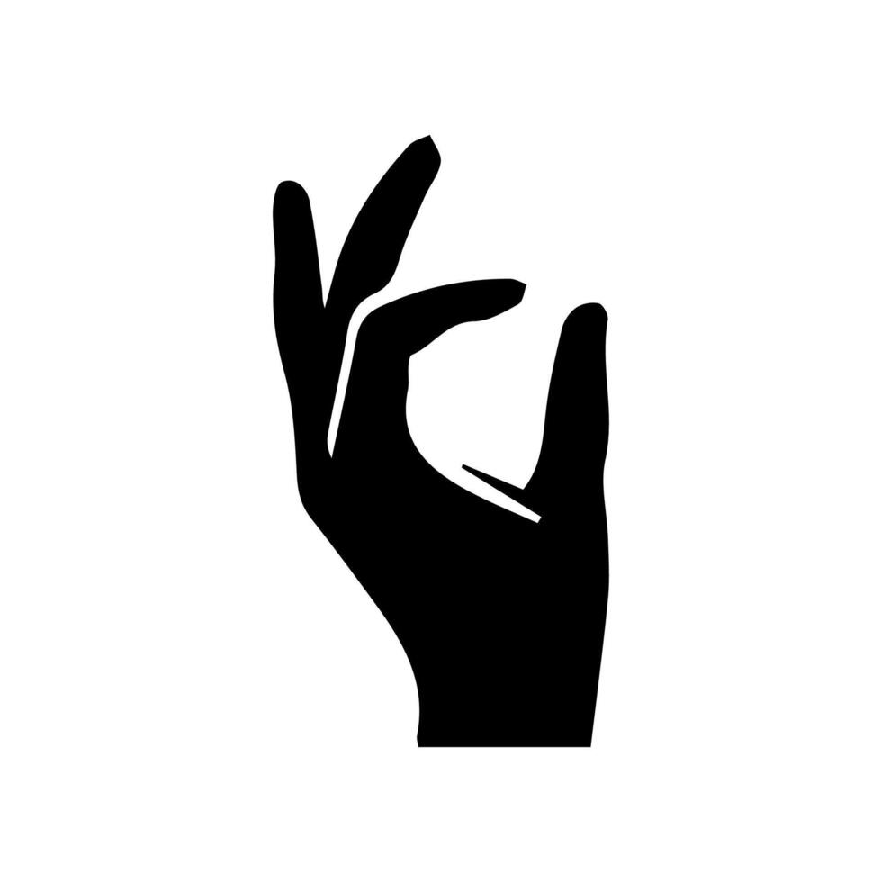 Hand icon on white background. Vector illustration.