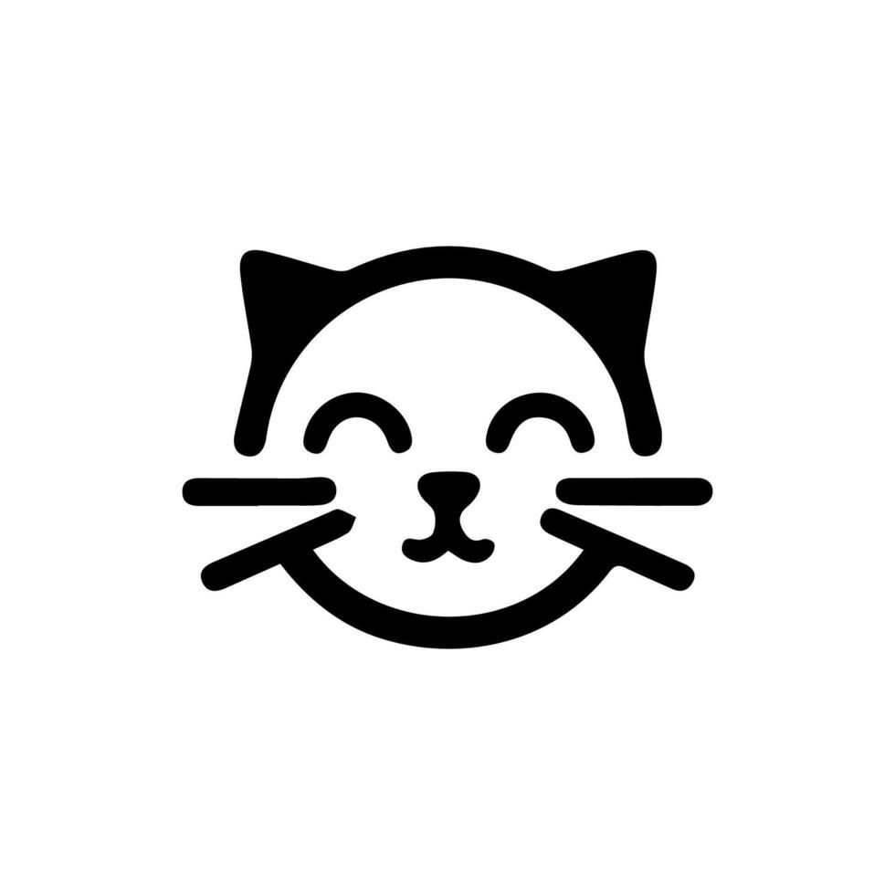 Vector isolated cat silhouette, logo, print, decorative sticker