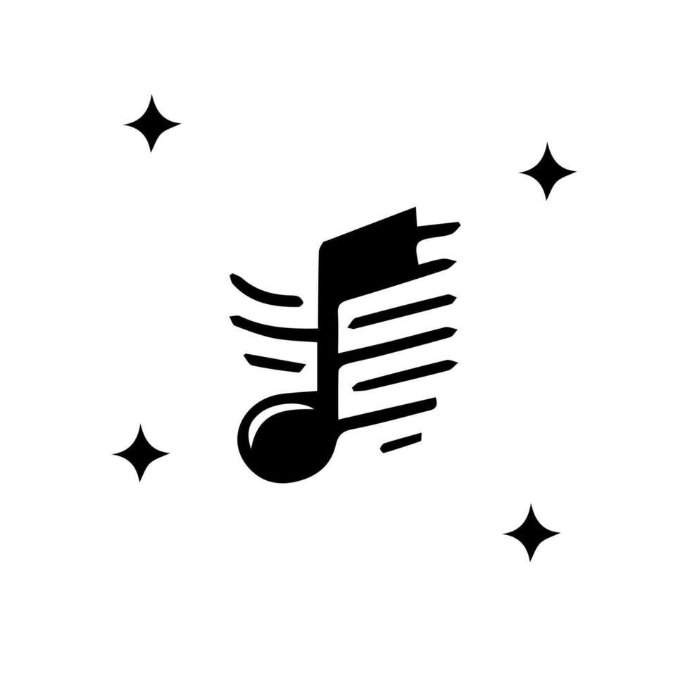 Music notes, song, melody or tune flat vector icon for musical