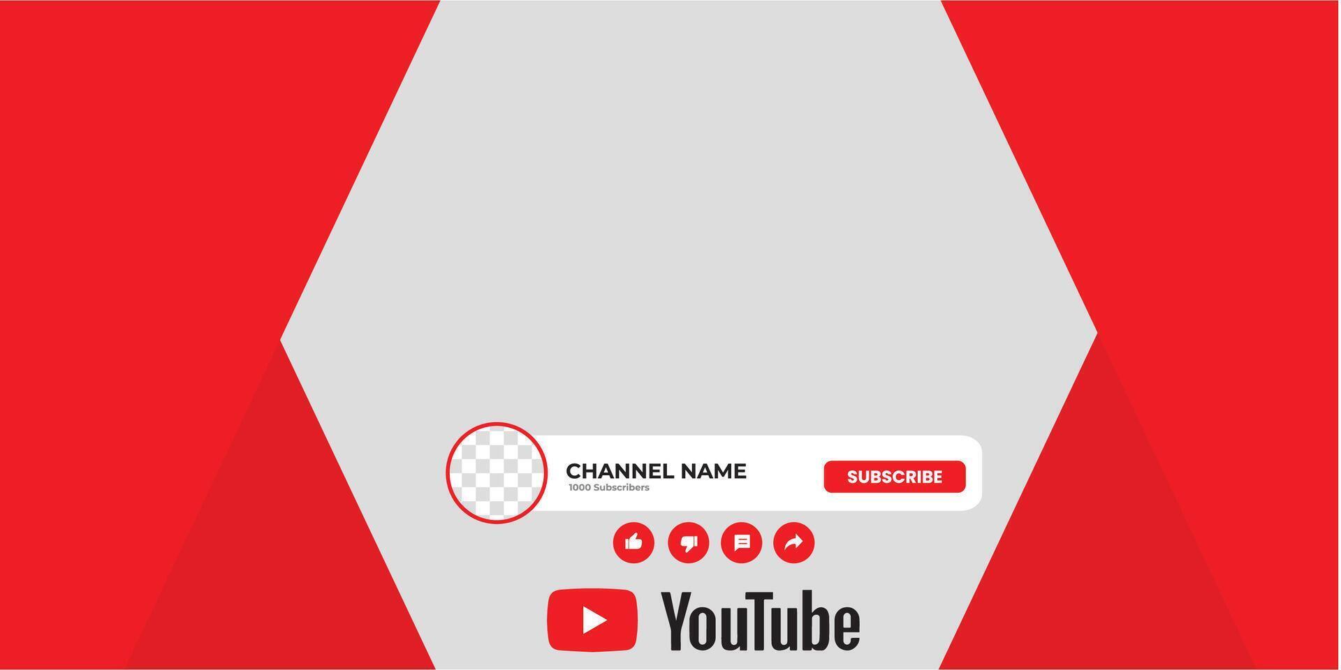 Youtube Channel Cover Wireframe. Youtube Banner For Design Your Channel. Youtube Channel Name Lower Third vector