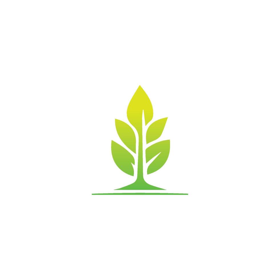 Tree icon concept of a stylized tree with leaves,  vector illustration
