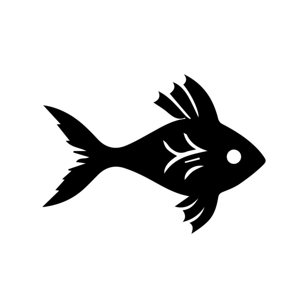 Vector aquarium fish silhouette illustration