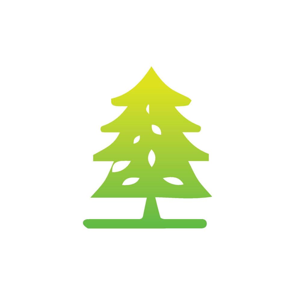 Tree icon concept of a stylized tree with leaves,  vector illustration