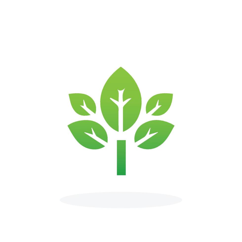 Green Leaf Icon Vector Illustrations. Landscape design, garden, Plant, nature and ecology vector logo. Ecology Happy life Logotype concept icon. Vector illustration, Graphic Design Free Vector