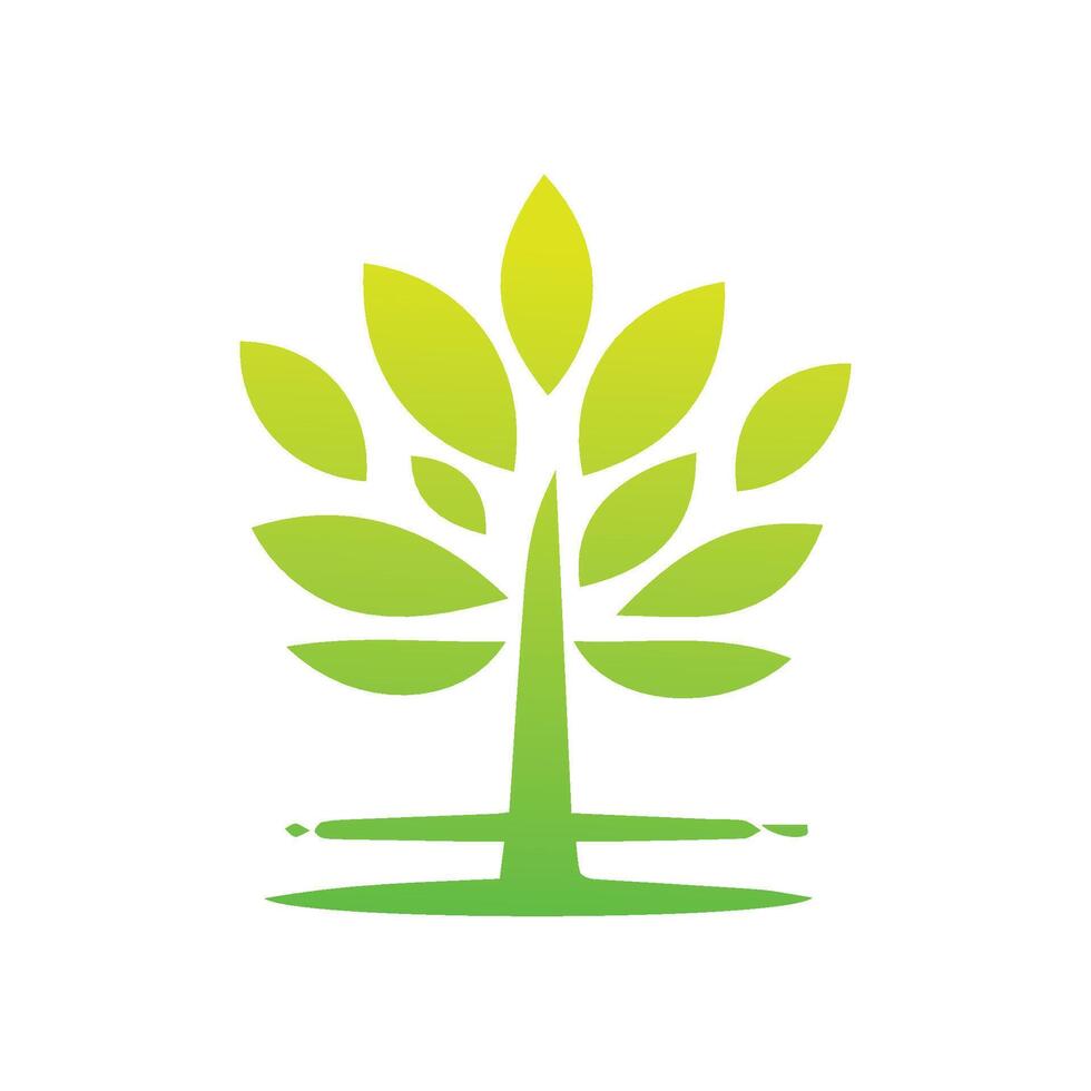 Tree icon concept of a stylized tree with leaves,  vector illustration