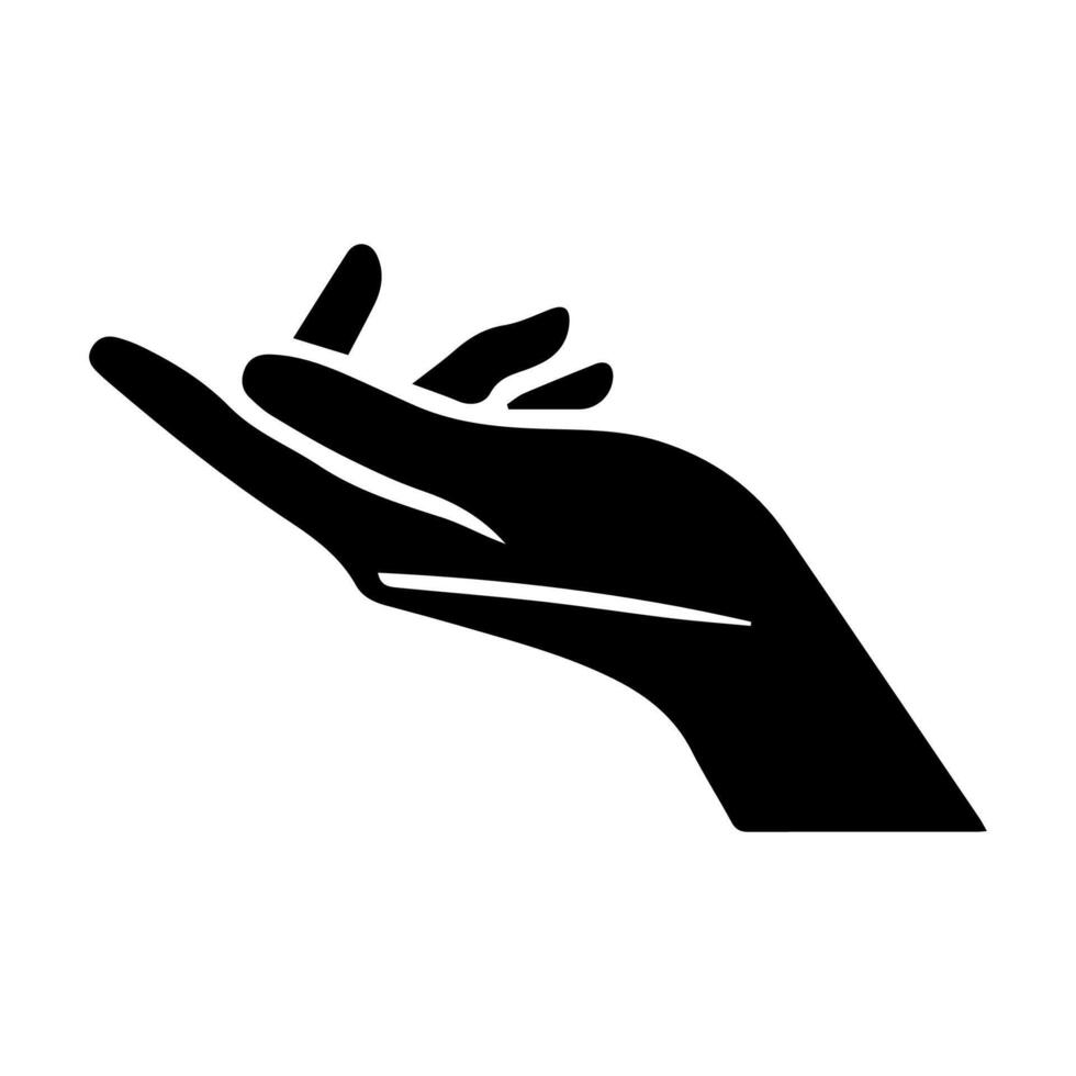 Hand icon on white background. Vector illustration.
