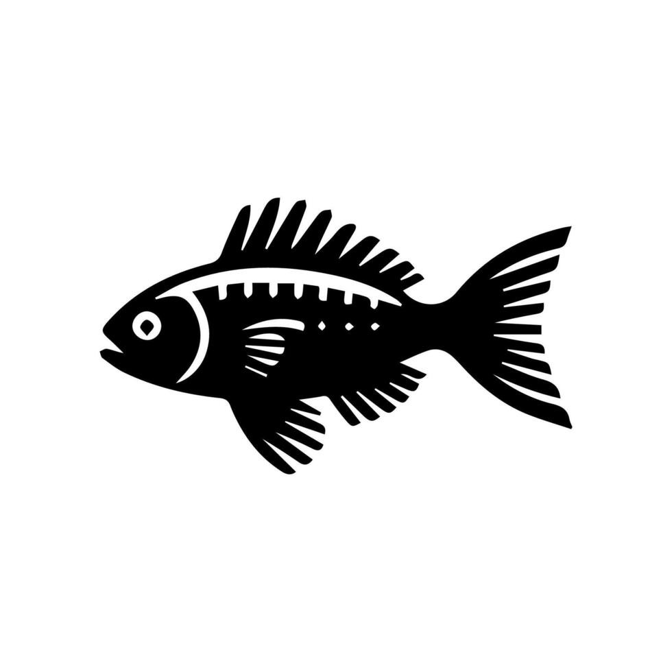 Vector aquarium fish silhouette illustration