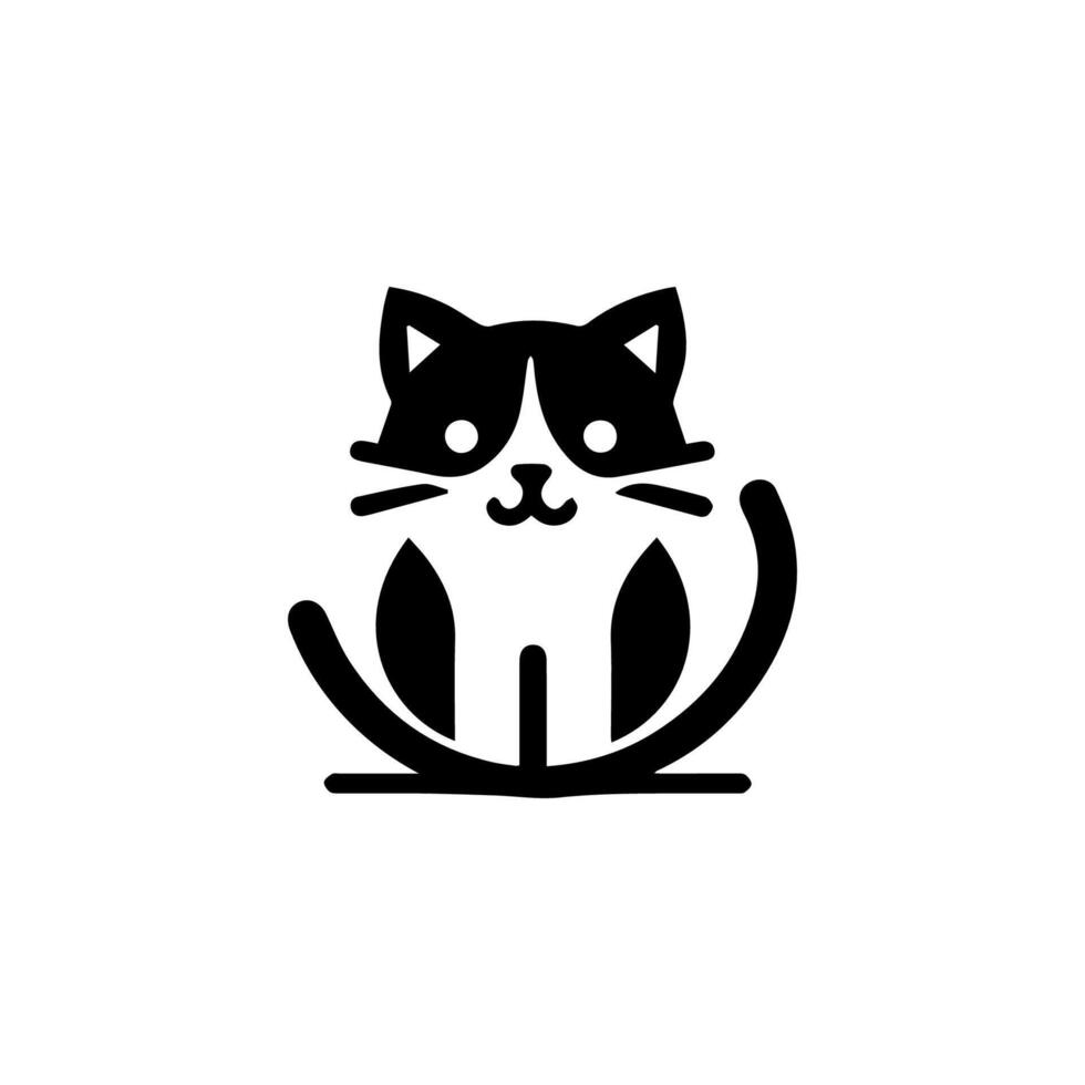 silueta de gato aislada vectorial, logotipo, impresión, adhesivo decorativo vector