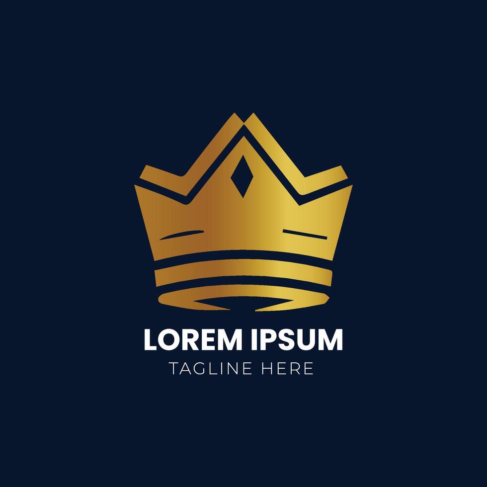 Golden Crown With Gradient Mesh, Vector Illustration