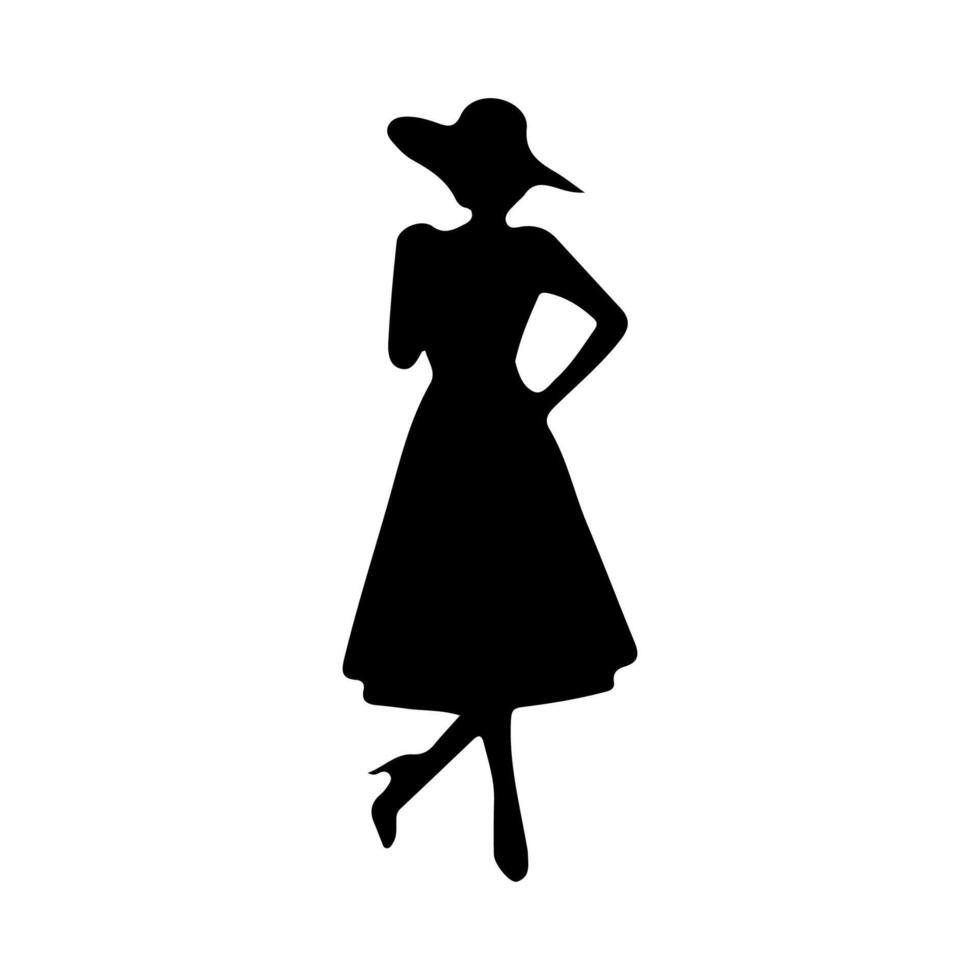 vector silueta de un mujer en un blanco antecedentes.