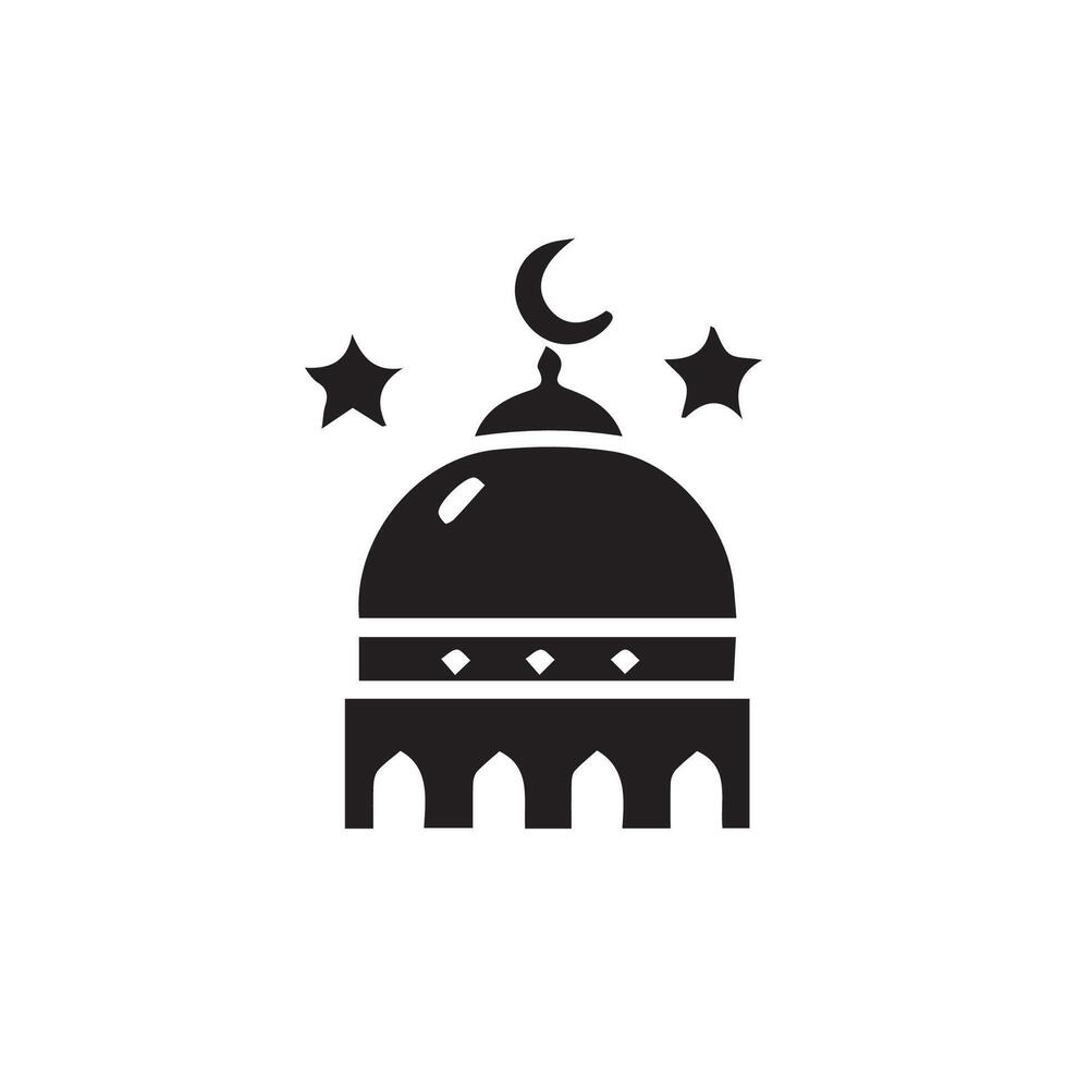 mezquita silueta vector ramadhan kareem