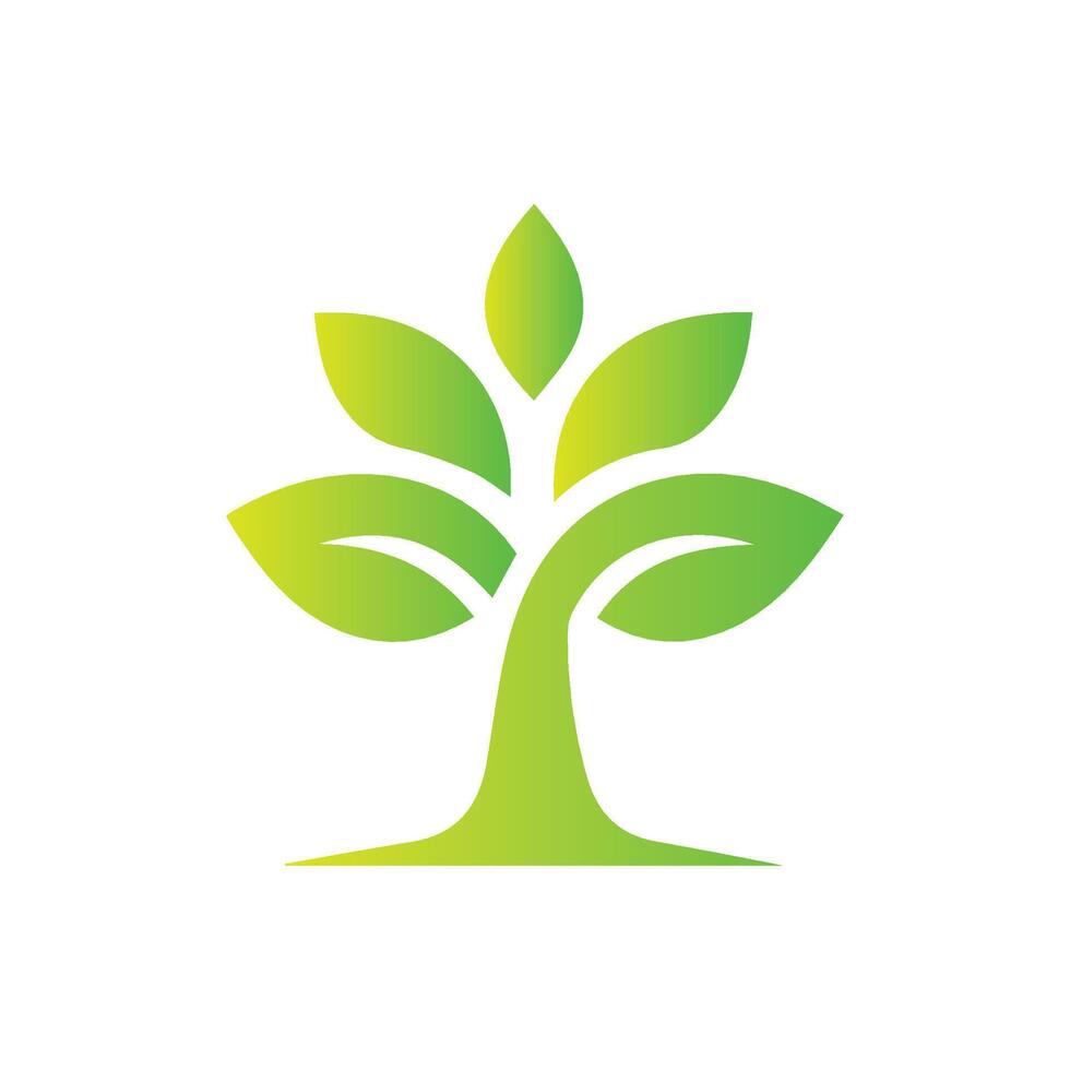 Tree icon concept of a stylized tree with leaves,  vector illustration