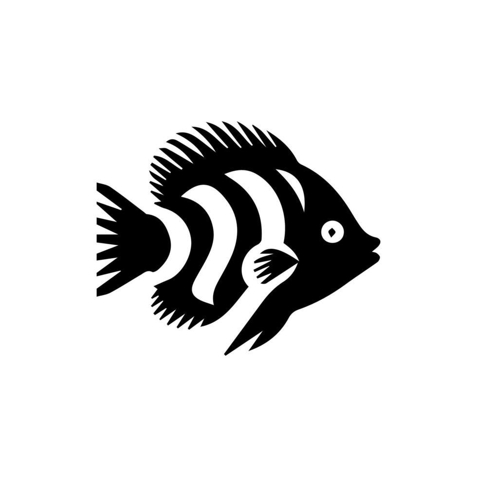 Vector aquarium fish silhouette illustration