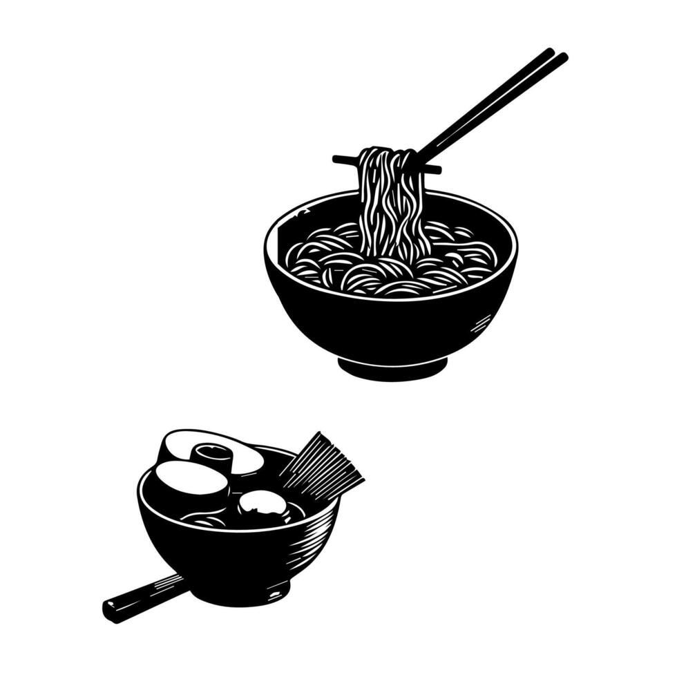 ramen noodles. vector illustration for mascot logo or stickerAsian Japanese traditional food cuisine. Clip art, menu, poster, print, banner