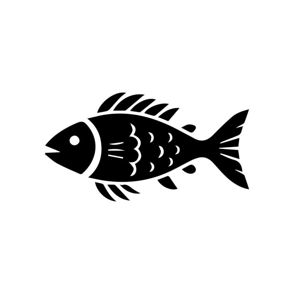 Vector aquarium fish silhouette illustration